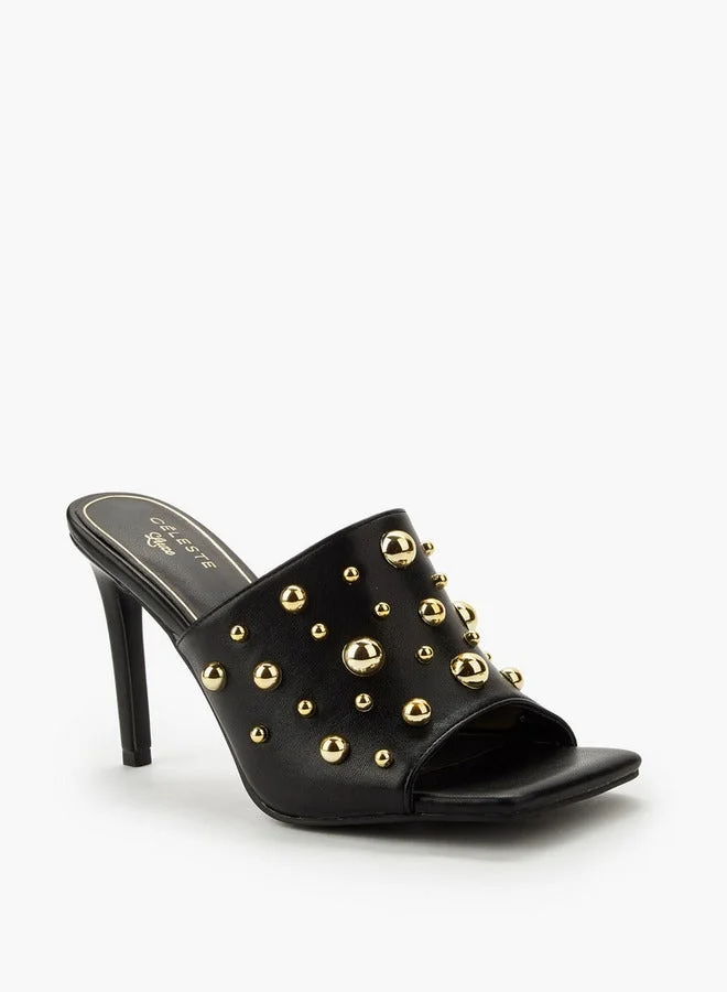 سيليست صنادل نسائية بكعب خنجر مرصع